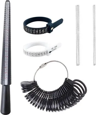 Produktbild von Ringmaß Set - Finger-Messinstrument - Schmuckherstellung - 5 Stück - Weiß