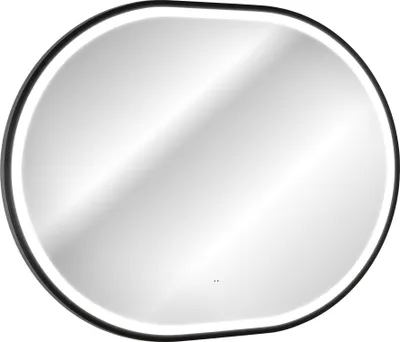 Obrázek produktu pro Nástěnné zrcadlo FURNLUX Lustro Grey Mirror And Black 70cm / Hlavní barva: černá / Rozměry: 70 x 90 x 4 cm
