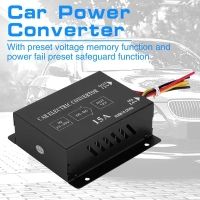Productafbeelding van Auto/vrachtwagen, 15A, 180W, DC 24V naar 12V, stroomomvormer, elektrische spanningsverlager, transformator