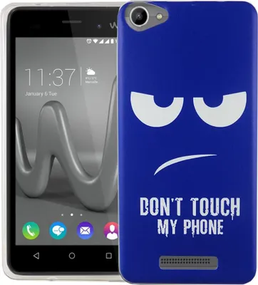 Produktbild von Handy Hülle für Wiko Lenny 3 Max Cover Case Schutz Tasche Motiv Slim Silikon TPU Dont Touch My Phone Blau