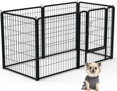 Produktbild von YARDIN Welpenlaufstall Freilaufgehege Welpenauslauf mit Tür Laufstall Hunde Flexibel Faltbare Freigehege für Hund Katze Welpe Kaninchen (je 80 x 80 cm, 6 Stück)