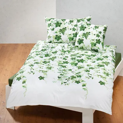 Produktbild von Traumschlaf Mako-Satin Bettwäsche Efeu 135x200 cm + 80x80 cm
