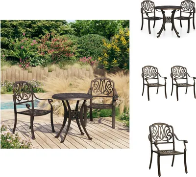 Produktbild von vidaXL 3-tlg. Bistro-Set Aluminiumguss Bronzen -  Gartenmöbel-Sets