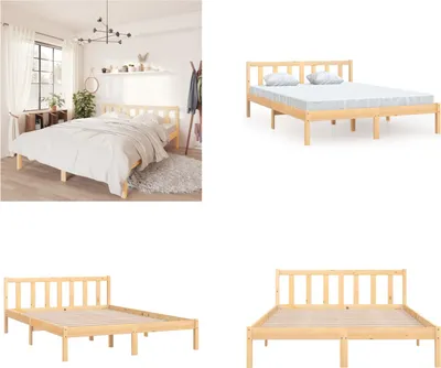 Produktbild von vidaXL Massivholzbett Kiefernholz 140x200 cm - Bettrahmen - Bettrahmen - Bett - Betten
