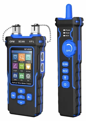 Obrázek produktu pro Tester síťových kabelů – tester kabelů NF-8508 – měření délky kabelu – zapojení vodičů (Wiremap) – LCD displej – pro konektory RJ45 CAT5/CAT6 – včetně baterie – RoHS