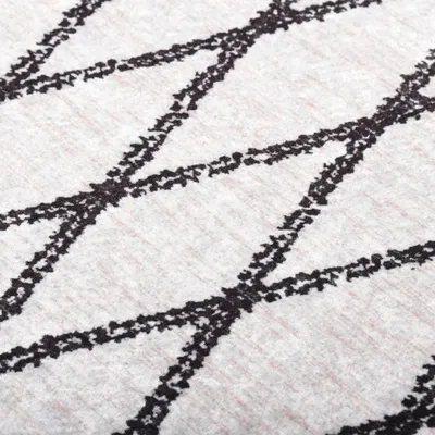 Produktbild von vidaXL Teppich Waschbar 80x300 cm Schwarz und Weiß