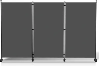 Produktbild von TolleTour Paravent auf Rollen Outdoor Raumteiler Garten Spanische Wand Trennwand Raumtrenner 3 teilig Anthrazit 263x181 cm