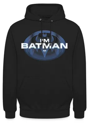 Produktbild von Spreadshirt The Flash I'm Batman Blaues Logo Uni Hoodie, 4XL, Schwarz