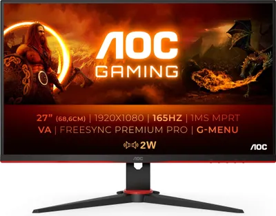 Produktbild von AOC 27G2SAE/BK, 68,6 cm (27"), 1920 x 1080 pixelů, Full HD, LED, 1 ms, černá, červená
