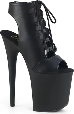 Produktbild von Pleaser | Plateau Sandaletten - Flamingo-800-20 - EU 38 - Schwarz - Elegante Schnürung - Hohe Absätze