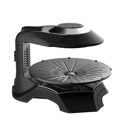 Produktbild von Elektrogrill Rauchfreier Infrarot Elektrogrill mit 360° Drehfunktion Tischgrill mit LCD-Touchscreen, Antihaftplatte, leicht zu reinigen, Schwarz