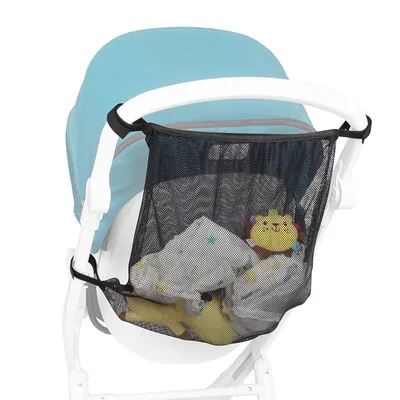 Produktbild von Novi Einkaufsnetz für Buggy/Kinderwagen – praktischer Aufbewahrungskorb, extra Stauraum für Einkäufe & Babyzubehör, einfach zu befestigen