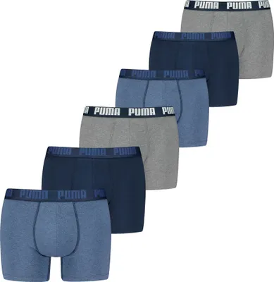 Produktbild von PUMA Herren Boxer Shorts, 6er Pack - Basic Boxer ECOM, Baumwolle Stretch, Everyday Blau/Grau S