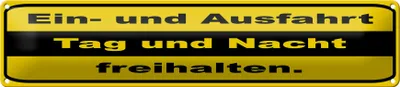 Produktbild von Blechschild Ausfahrt Tag Nacht freihalten, 46 x 10 cm, Blechschilder Achtung  Widerrechtlich
