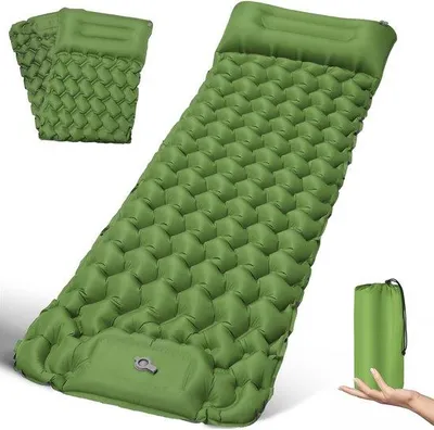 Immagine prodotto di Materasso gonfiabile - Autogonfiabile - Materassi gonfiabili - Con cuscino 200 x 68 cm - Letto gonfiabile ultraleggero e impermeabile per trekking, tenda, zaino, amaca