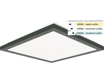 Obrázek produktu pro LED stropní svítidlo Top Light Onyx HS CCT IP44 10 W 1000 lm 3000-4000-6500 K černé
