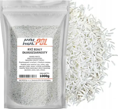 Zdjęcie produktu dla RYŻ BIAŁY DŁUGOZIARNISTY 1kg Naturalny tradycyjny wysoka jakość Kol-Pol