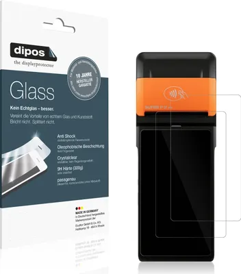 Produktbild von 2x Schutzfolie für sunmi P2 SE - Anti-Shock 9H Folie dipos Glass Kunststoffglas