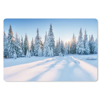 Produktbild von MuchoWow® Mauspad Mousepad Wald - Schnee - Winter 27x18 cm - Mousepads - Maus Mat - Pad - Mausunterlage - Büroartikel - Desk Matten