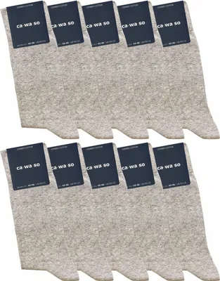 Produktbild von ca·wa·so  Baumwollsocken ohne Naht | Beste Qualität, Perfekte Passform | Damen & Herren (10 Paar), Hellgrau Melange / 35 - 38
