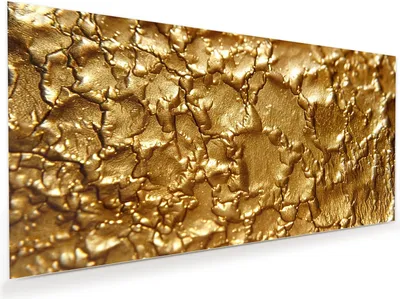 Produktbild von Glasbild 100x50cm in XXL für Wohnzimmer, Schlafzimmer Motiv Goldene Struktur