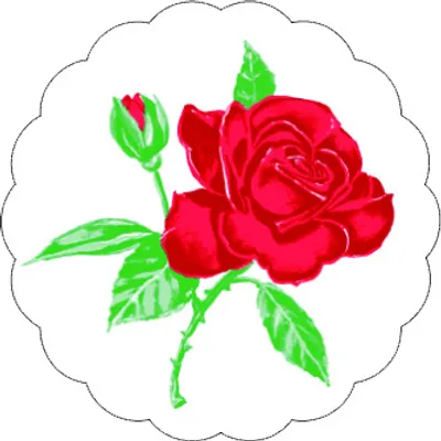 Produktbild von Tassendeckchen aus Saugstoffpapier, Motiv Rose, Ø 90 mm, 6.000 Stück - Mank