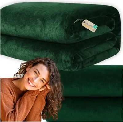 Produktbild von Kuscheldecke Tagesdecke Warmgrün 200x220 cm Geburtstagsgeschenk