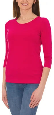 Produktbild von Alkato Damen Shirt 3/4 Arm mit Rundhals, Farbe: Amarant, Größe: L
