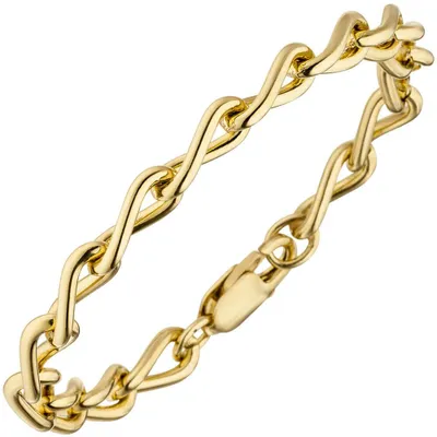 Produktbild von 6,9mm Armband Lang-Panzerarmband Panzerkette 925 Silber gold vergoldet 19cm