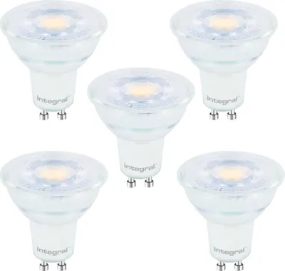 Zdjęcie produktu dla 5 sztuk - zintegrowany spot LED GU10 - 3,6 W - 2700 K ciepła biel - bez możliwości ściemniania