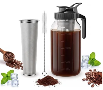 Cold Brew Kaffeezubereiter 2000 ml mit Edelstahlfilter