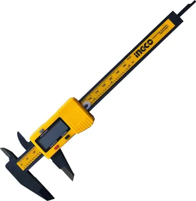 Immagine prodotto di Calibro digitale elettronico 150mm con asta piatta e display lcd micrometro digitale professionale per misurazione esterne, interne, profondità e di passo Ingco