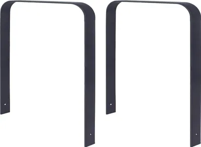Produktbild von 2 x Fahrradanlehnbügel 115 x 76 cm Flachstahl 12 mm pulverbeschichtet Einbetonieren Parker Anthrazit       Typ U