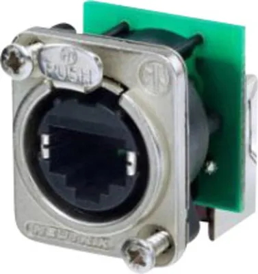 Produktbild von Neutrik RJ45 Datensteckverbinder etherCON D Serie Buchse, gewinkelt Pole: 8P8C NE8FDP-R Nickel NE8FDP-R 1 St