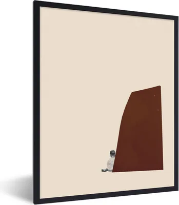 Produktbild von MuchoWow® Gerahmtes Poster Vintage - Pastell - Junge 60x80 cm - Poster mit Schwarzem Bilderrahmen Wandposter Rahmen Foto Bilder - Premium - Wanddeko Wohnzimmer