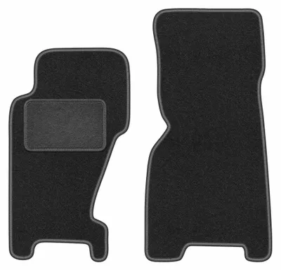Produktbild von Velours-Fußmatten Vorne für Jeep Grand Cherokee WJ 1998-2004 (Geländewagen) – 2-tlg, Graphit, passgenau – Wielganizator LUX