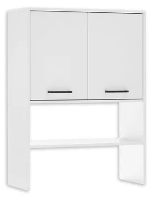 Produktbild von Azomor® Weiße Waschmaschinenaufsatzschrank mit zusätzlichem Stauraum im Badezimmer oder Hauswirtschaftsraum