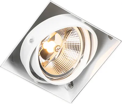 Produktbild von QAZQA - Modern Einbauspot weiß GU10 AR111 trimless verstellbar - Oneon I Wohnzimmer I Schlafzimmer - Stahl Quadratisch - LED geeignet GU10