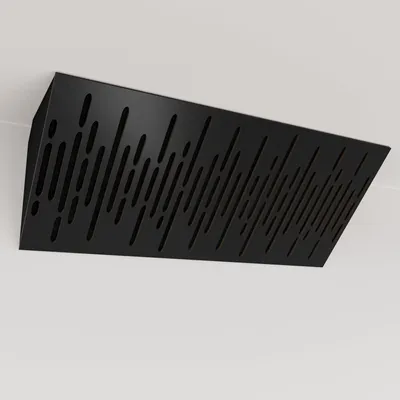 Obrázek produktu pro Balení po 2 kusech – Úzká akustická rohová basová past s sametovým potahem | 23 x 50 x 10 cm | Odraz – zvuková izolace | [WAVE (Horizont) – černá | černá]