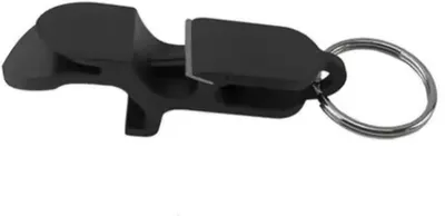 Productafbeelding van Bierflesjesopener - Sleutelhanger met bieropener - Jachtgeweer sleutelhanger - Jachtgeweer - 1 stuk - Zwart - Sleutelhanger - Bieropener - Flesopener - Blikopener - Bierjachtgeweer - CHPN