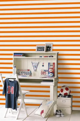 Zdjęcie produktu dla ESTAhome Tapeta paski pomarańczowymIbiałym - 115872 - 53 cm x 10,05 m
