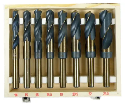SILVER Kobaltbohrersatz 8-teilig 14-25,5 mm im Holzkoffer