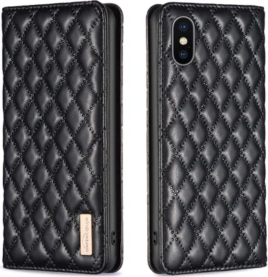 Produktbild von iPhone X / XS Hülle, Elegant Bookstyle Flip Leder Kartenfächer Schutzhülle mit Ständer für iPhone X / iPhone XS Schwarz