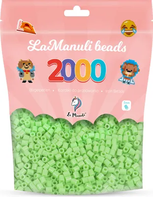 Produktbild von La Manuli 2000 Midi Bügelperlen Hellgrün Ø 5 mm Perlen Steckperlen Beads