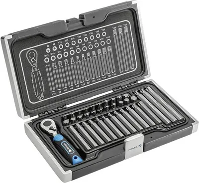 Produktbild von Högert HT1R466 Bits, Ratschen Schraubenzieher, Knarrenkasten, Schraubendreher Set, Grau, 37 10 Mm, 37-er Set 10 Mm