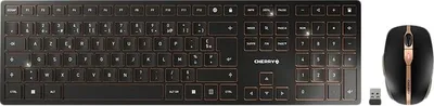 Produktbild von CHERRY DW 9100 SLIM, Kabellos, RF Wireless + Bluetooth, AZERTY, Schwarz, Maus enthalten