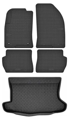 Zdjęcie produktu dla Dywaniki gumowe + mata bagażnika do Ford Fusion 2002-2005 (kombi, standardowy bagażnik) – czarne, dopasowane – Wielganizator