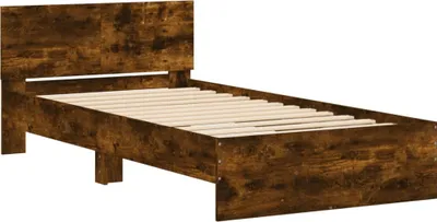 Produktbild von Bettgestell mit Kopfteil Räuchereiche 100x200 cm Holzwerkstoff