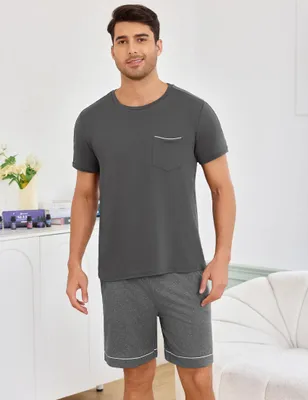 Zdjęcie produktu dla Krótkie, bawełniane piżamy męskie w stylu casual