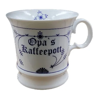 Produktbild von Opas Kaffeepott Indisch Blau Tasse Becher Kaffeetasse Teetasse